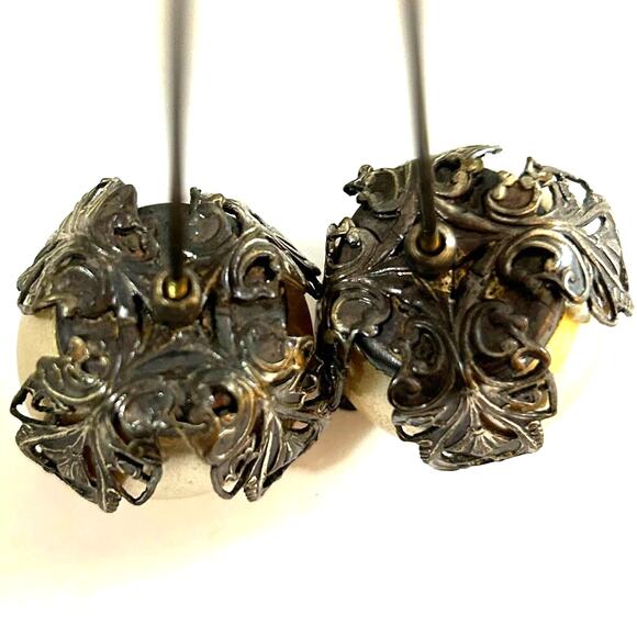 Antique Victorian Faux Pearl Hat Pins Lot of 2 - Picture 7 of 8